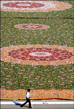 Tấm thảm được đan bằng len và cotton của Iran và New Zealand.